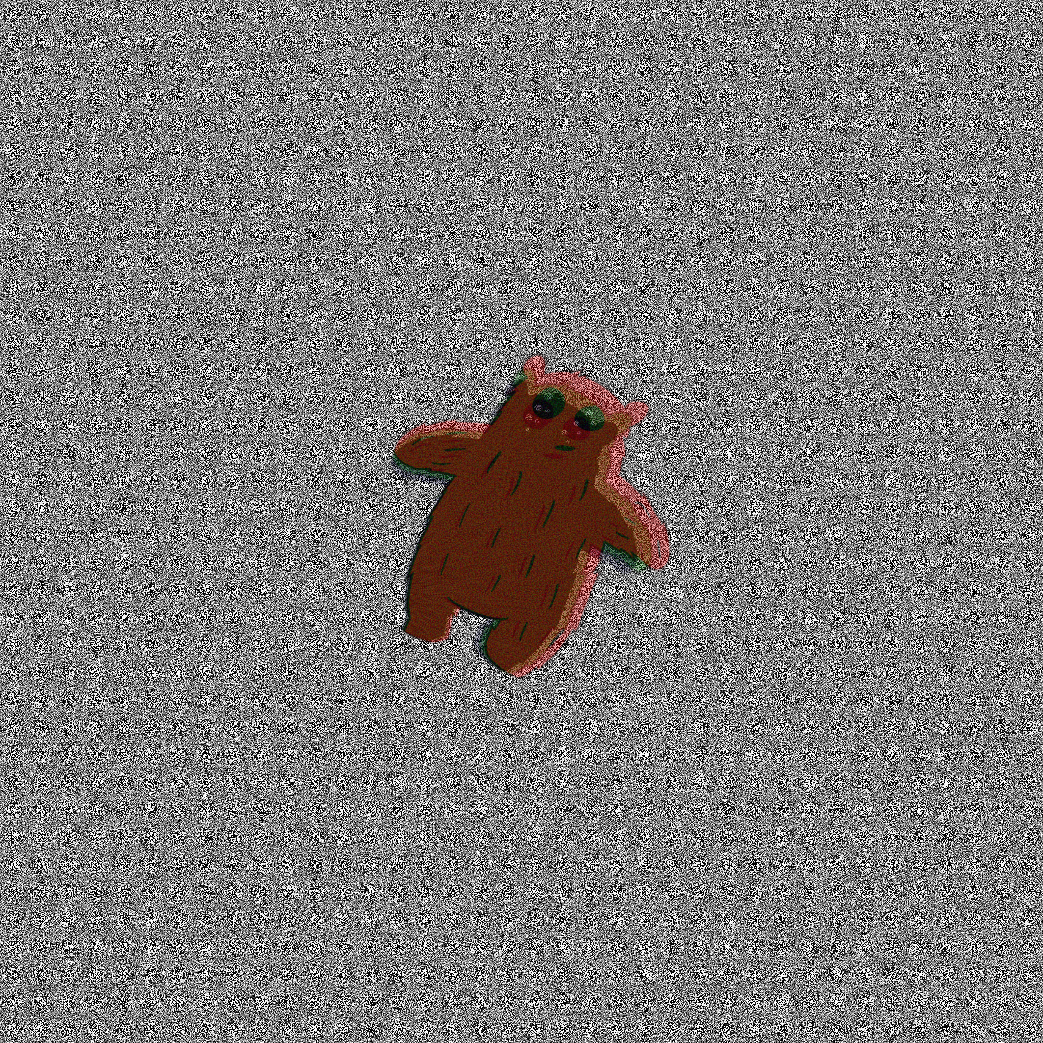 Babu character on a static background
